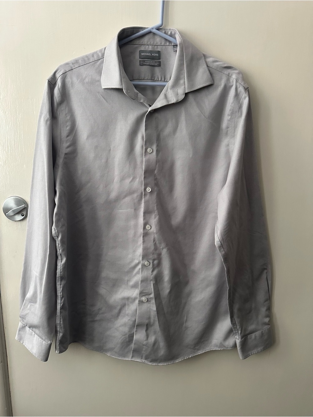 Michael Kors Men's Light Gray Dress Shirt - Spread Collar